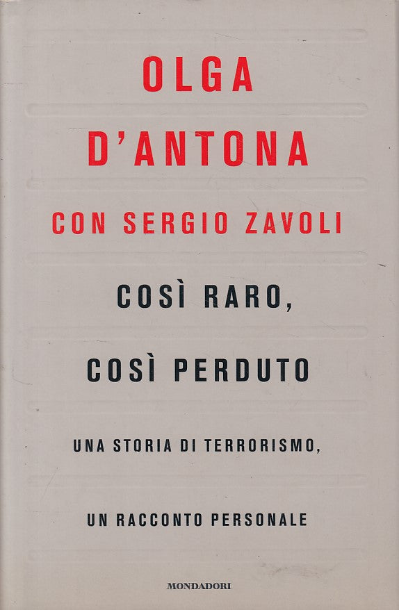 LS- COSI RARO, COSI PERDUTO - D'ANTONA ZAVOLI - MONDADORI --- 2004 - CS - ZFS602