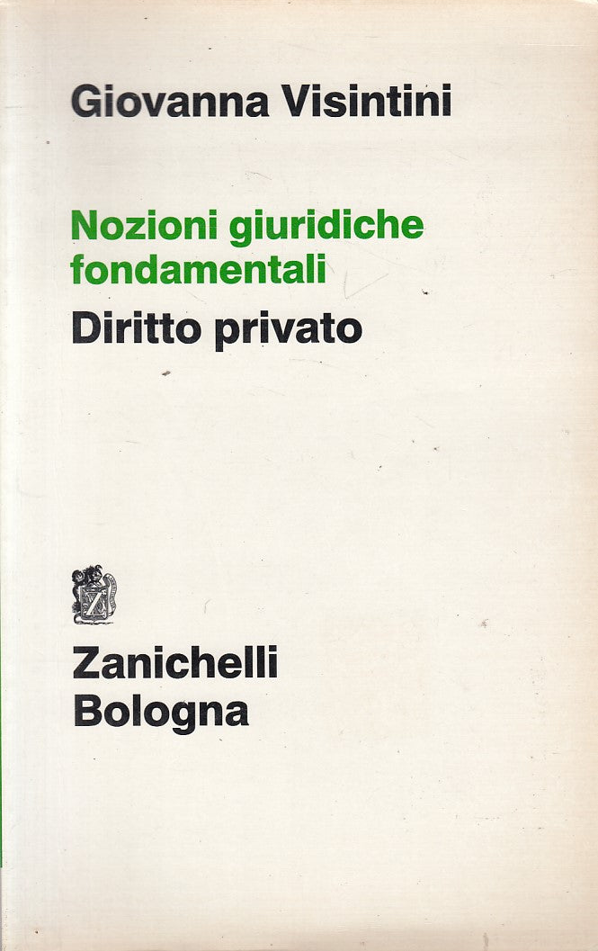 LZ- NOZIONI GIURIDICHE DIRITTO PRIVATO- VISINTINI- ZANICHELLI--- 1990- B - YFS34