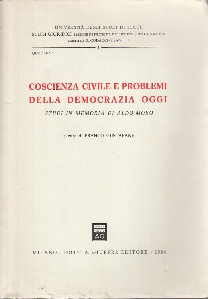 LS- COSCIENZA CIVILE E PROBLEMI DEMOCRAZIA OGGI-- GIUFFRE' --- 1984 - B - ZTS623