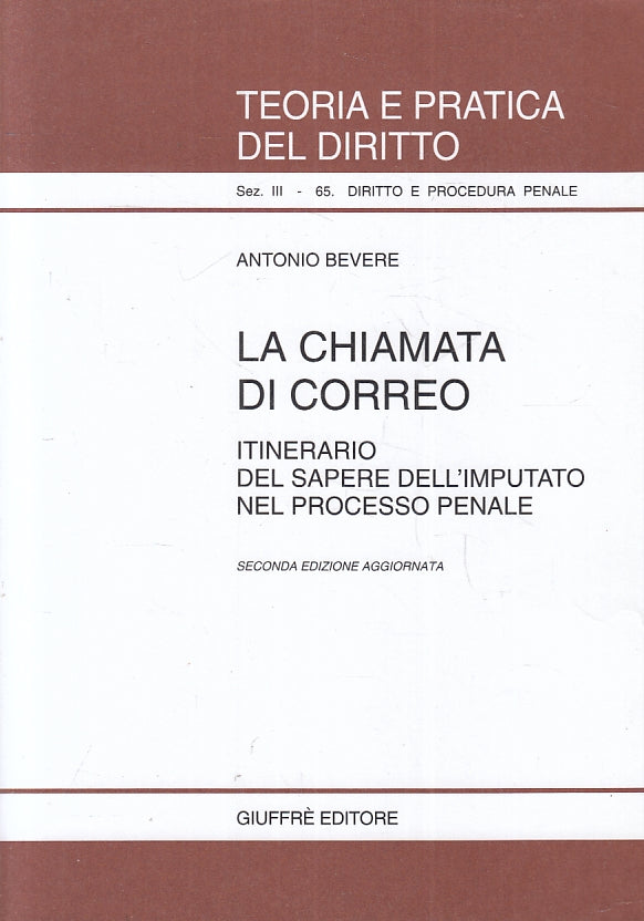 LZ- TEORIA PRATICA DIRITTO 65 LA CHIAMATA DI CORREO-- GIUFFRE'--- 2001- B-ZFS247