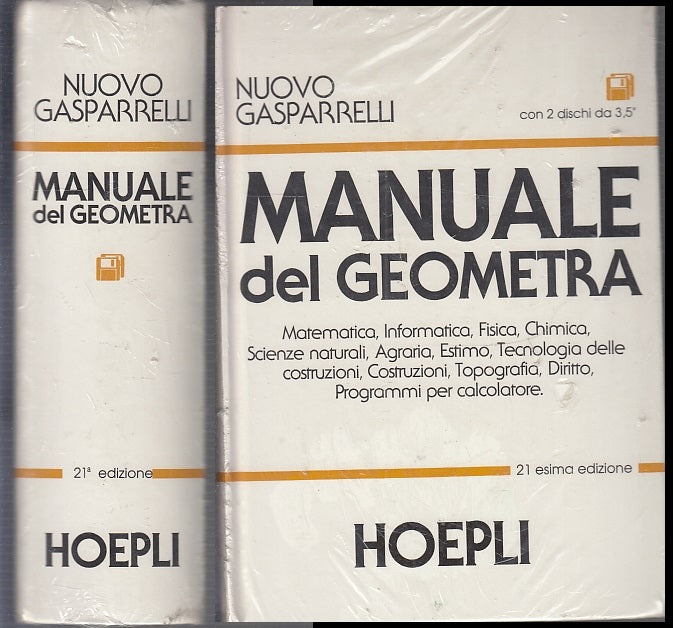 LZ- NUOVO GASPARELLI MANUALE DEL GEOMETRA + 2 DISCHI -- HOEPLI--- 1994- C- XFS47