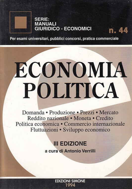 LZ- POLITICA ECONOMICA - VERRILLI - SIMONE - MANUALI -- 1994 - B - YDS176