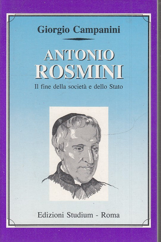 LS- ANTONIO ROSMINI FINE SOCIETA'- GIORGIO CAMPANINI- STUDIUM--- 1988- B- ZTS160