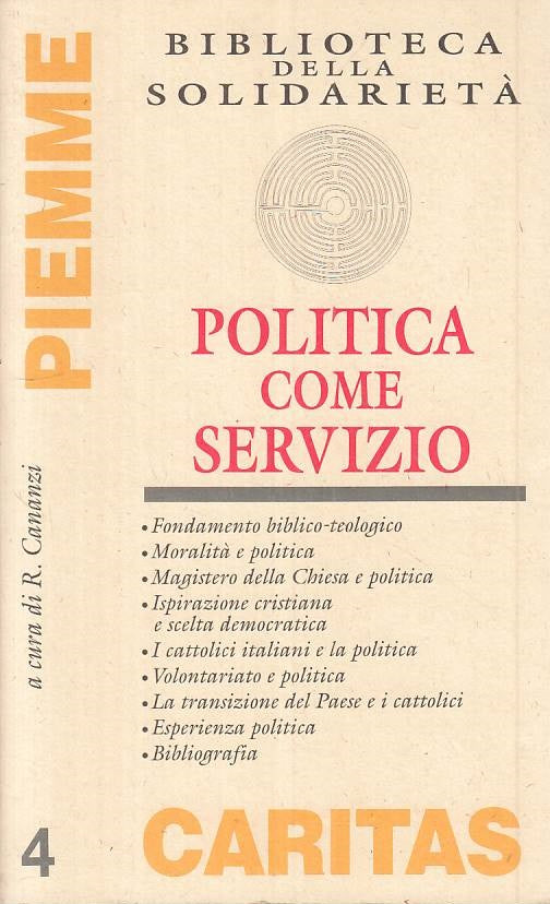 LS- POLITICA CONE SERVIZIO - CANANZI - CARITAS -- 1a ED. - 1994 - B - ZTS15