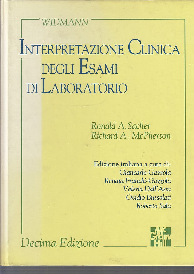LZ- INTERPRETAZIONE CLINICA ESAMI DI LABORATORIO - WIDMANN ---- 1993 - C- ZDS717