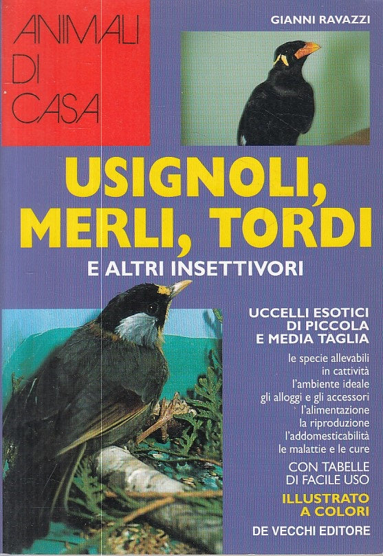 LZ- USIGNOLI MERLI TORDI INSETTIVORI UCCELLI -- DE VECCHI --- 1996 - B - ZFS227