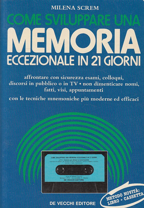 LZ- SVILUPPARE MEMORIA ECCEZIONALE IN 21 GIORNI-- DE VECCHI--- 1988 - B - ZFS395