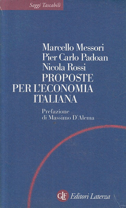 LS- PROPOSTE PER L'ECONOMIA ITALIANA -- LATERZA- SAGGI- 1a ED.- 1998 - B - YFS43