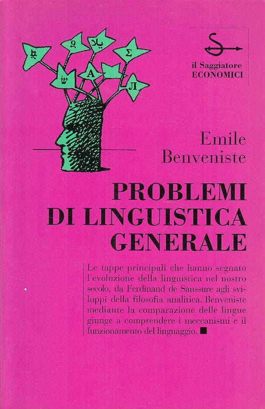 LZ- PROBLEMI DI LINGUISTICA GENERALE- BENVENISTE- SAGGIATORE--- 1994- B - YDS390