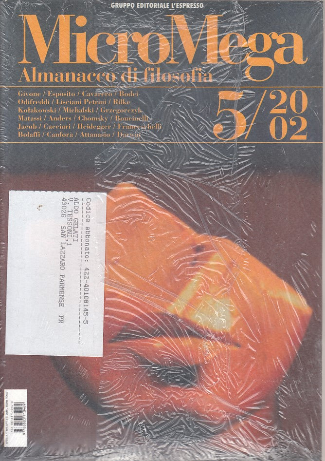 LS- MICROMEGA 5/2002 ALMANACCO DI FILOSOFIA -- L'ESPRESSO --- 2002 - B - ZFS287