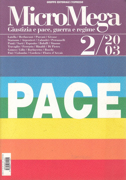 LS- MICROMEGA 2/2003 GIUSTIZIA PACE GUERRA REGIME-- L'ESPRESSO--- 2003- B-ZFS287