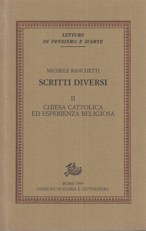 LS- SCRITTI DIVERSI II CHIESA CATTOLICA - RANCHETTI - ROMA --- 1999 - B - ZTS54