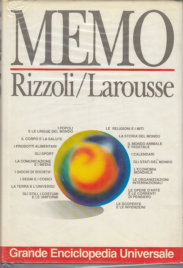 LZ- MEMO RIZZOLI/LAROUSSE GRANDE ENCICLOPEDIA UNIVERSALE----- 1992- CS- ZDS573