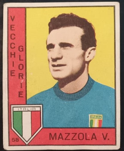 FIGURINA CALCIATORI PANINI 1962/63 - VECCHIE GLORIE - VALENTINO MAZZOLA