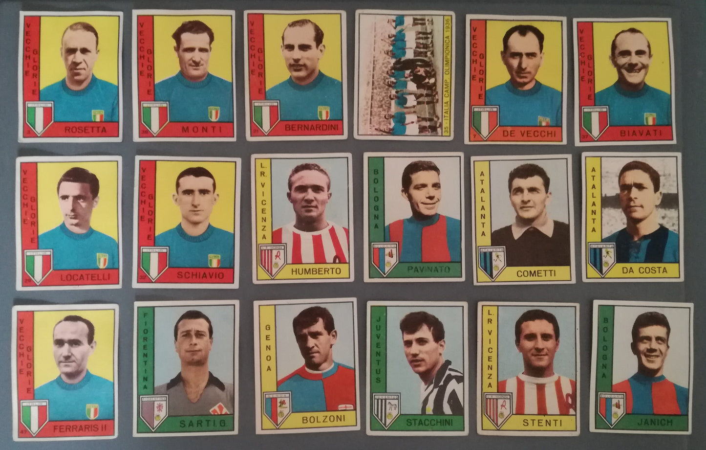 FIGURINA CALCIATORI PANINI 1962/63 - MAZZETTA LOTTO 18 FIGURINE - Lotto2