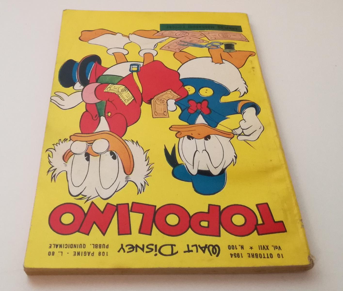 FD- TOPOLINO N.100 LIBRETTO ORIGINALE -- DISNEY MONDADORI - 1954 - B - GBX