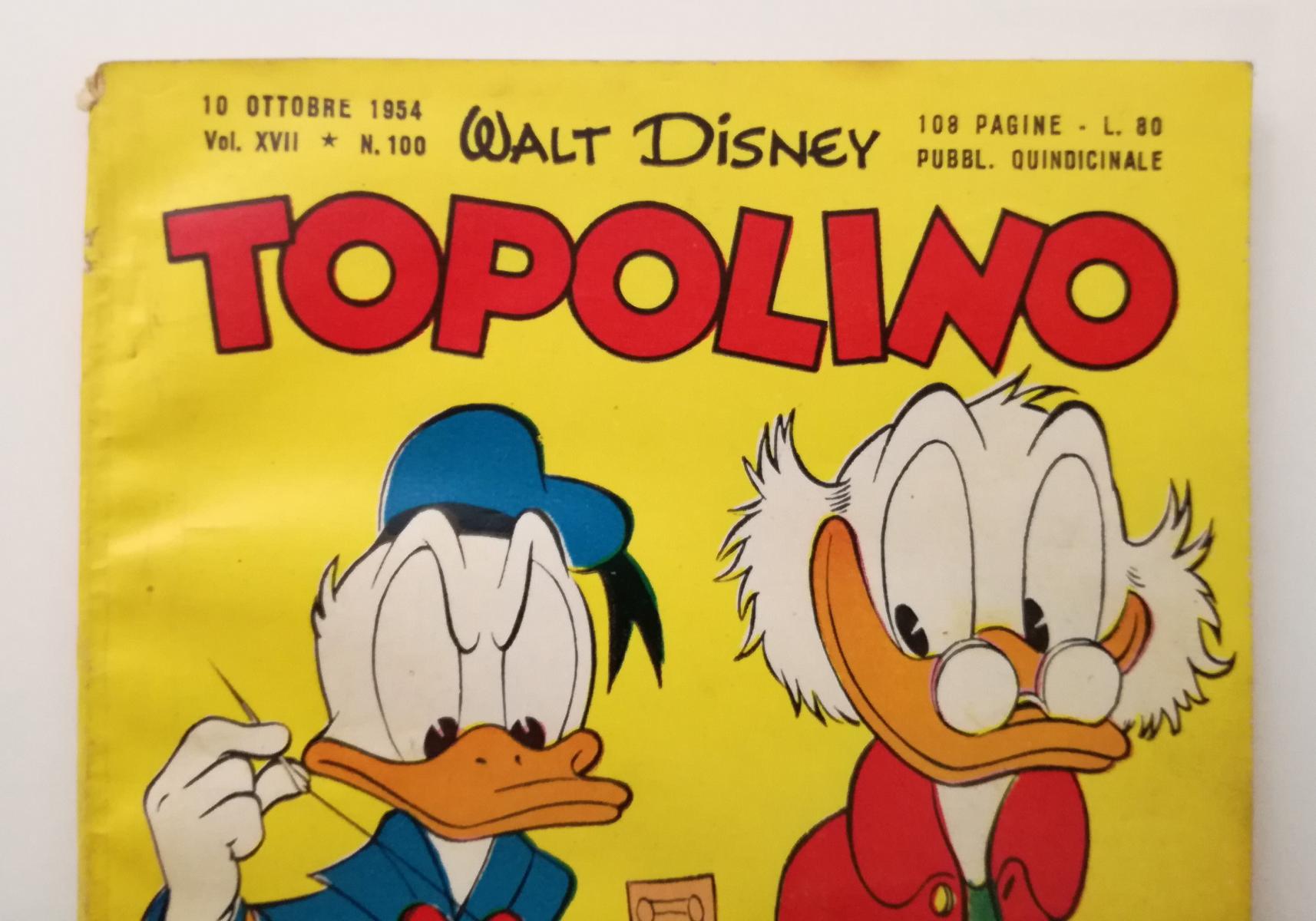 FD- TOPOLINO N.100 LIBRETTO ORIGINALE -- DISNEY MONDADORI - 1954 - B - GBX