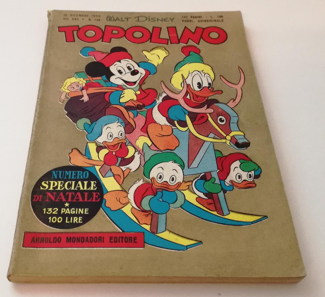 FD- TOPOLINO N.129 LIBRETTO NO BOLLINO -- DISNEY MONDADORI - 1955 - B - GBX