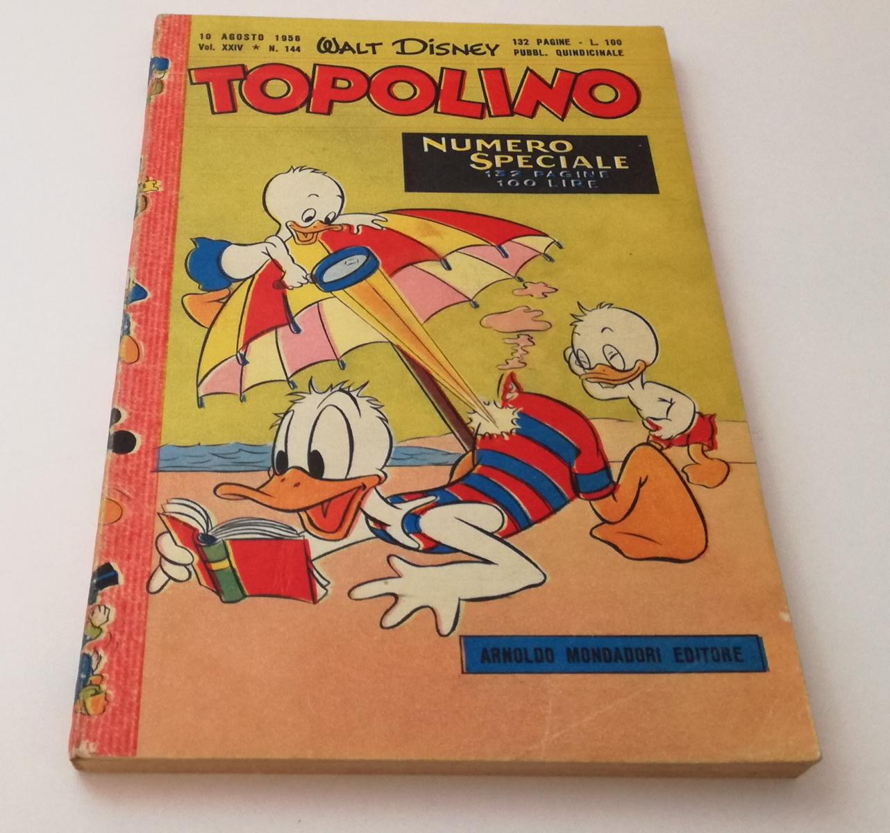 FD- TOPOLINO N.144 LIBRETTO NO BOLLINO -- DISNEY MONDADORI - 1956 - B - GBX