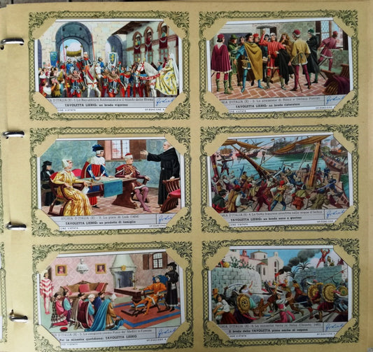 FIGURINE LIEBIG STORIA D'ITALIA X 1/6 COMPLETA SERIE 1678 1957 ITALIA